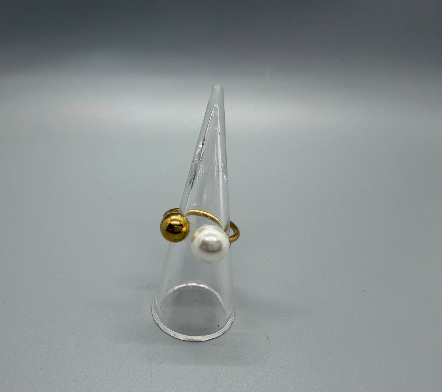 RING PEARL AND GOLD ADJUSTABLE