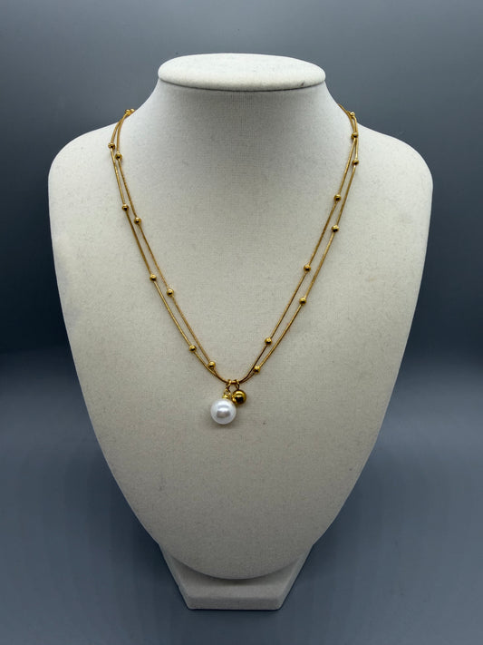 NECKLACE PEARL AND BALIN