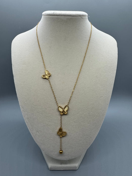 NECKLACE BUTTERFLE GOLD CORBATIN