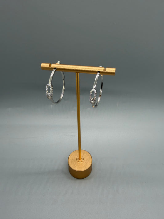 EARRINGS MESSI HOOPS SILVER