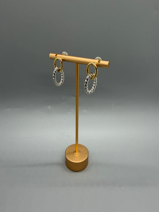 EARRINGS OVAL DOUBLE TONE