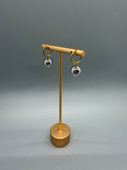 EARRINGS HOOPS DOUBLE TONE