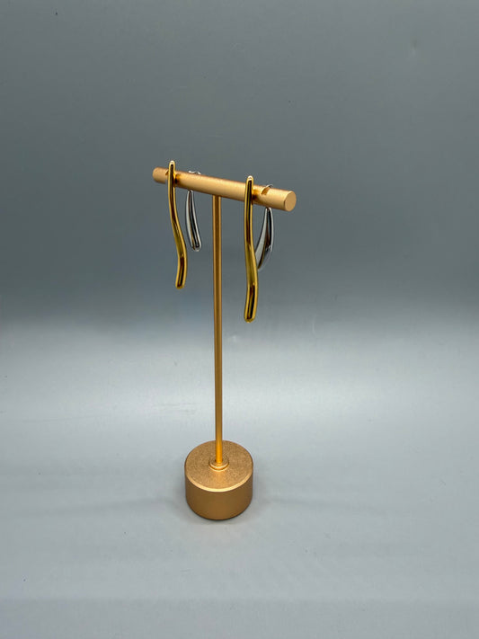 EARRINGS 2 PIECES DOUBLE TONE