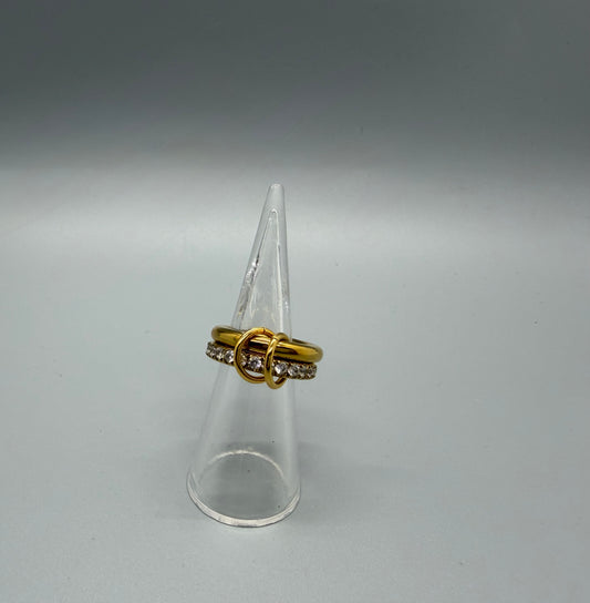 RING DOUBLE BRILLIANTS GOLD