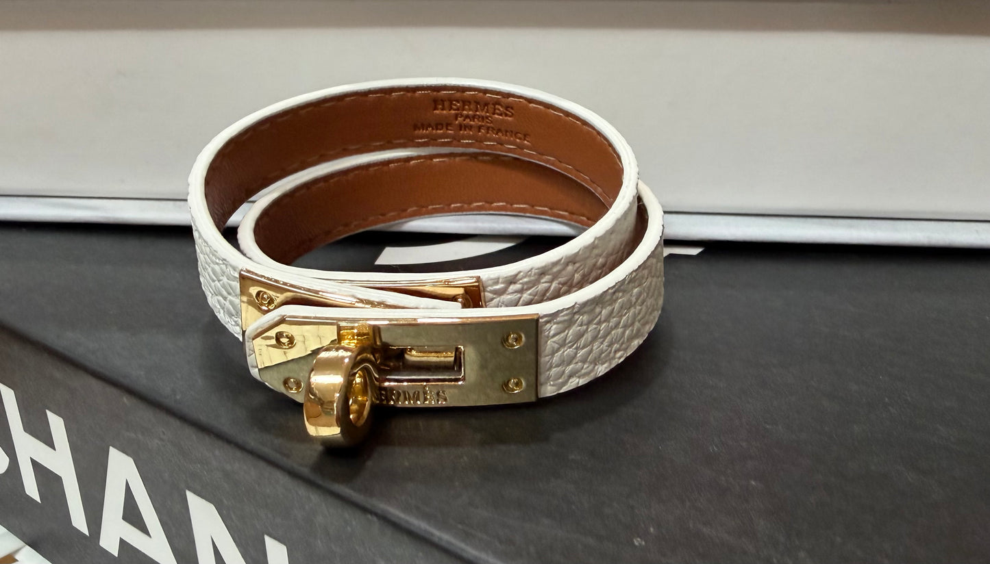 BRACELETS H LEATHER DOUBLE
