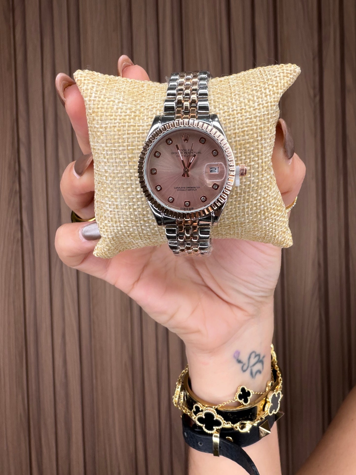 WATCH ROSE GOLD AND SILVER LEX