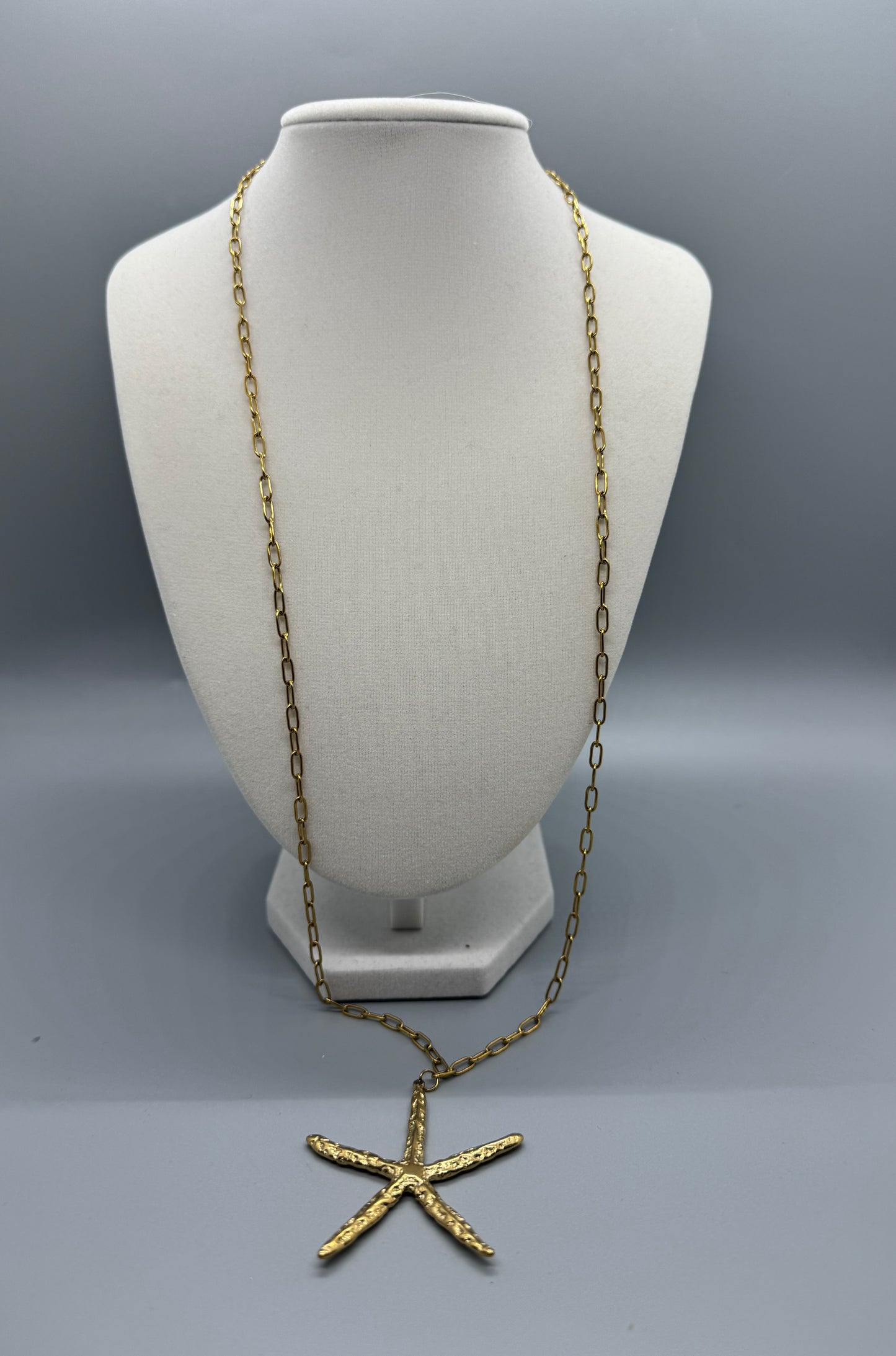 NECKLACE STARFISH LONG GOLD