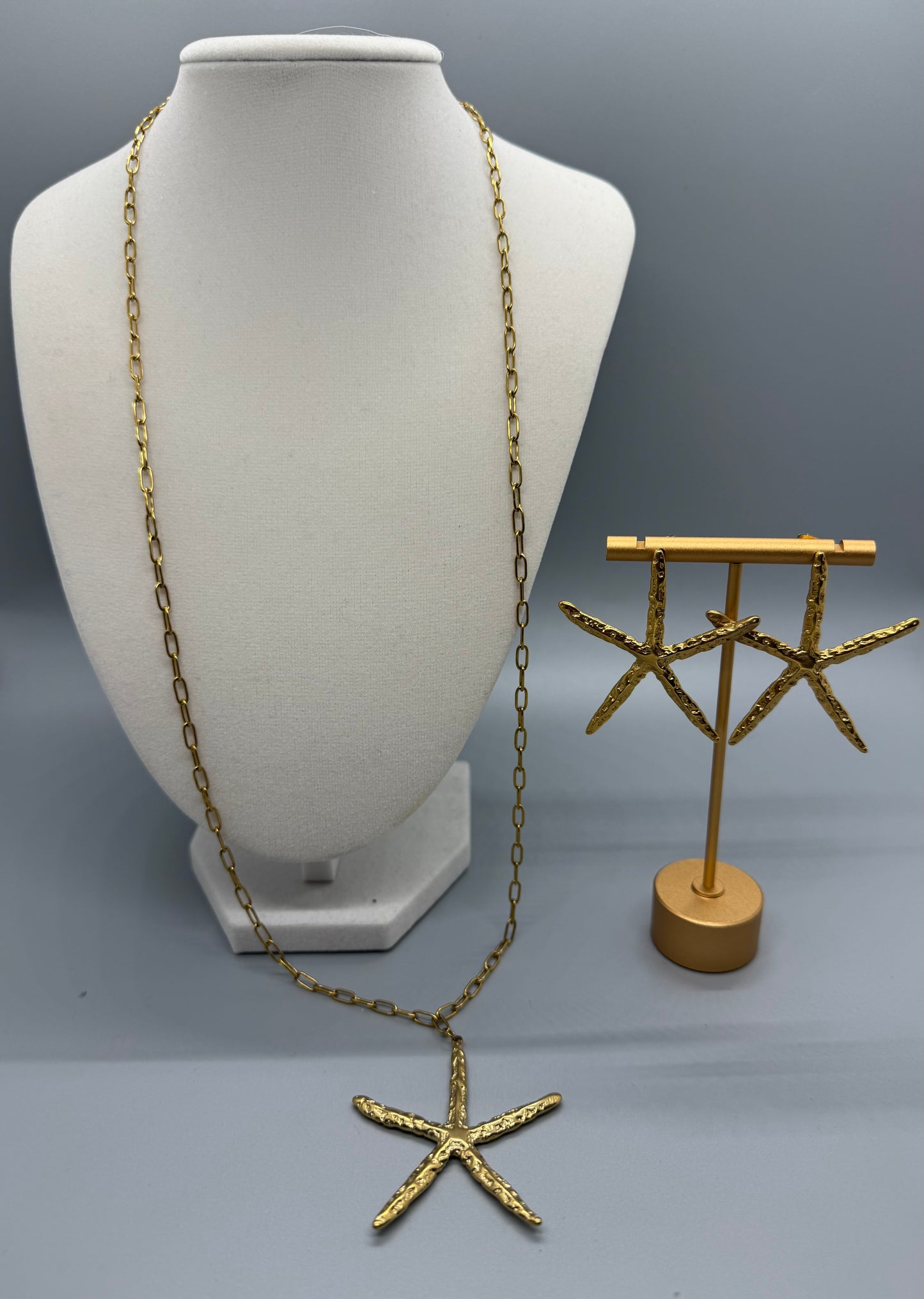 NECKLACE STARFISH LONG GOLD