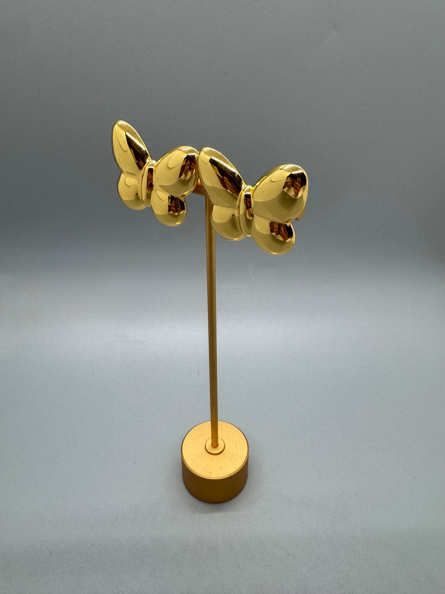 EARRINGS BUTTERFLY GOLD CHUNKY